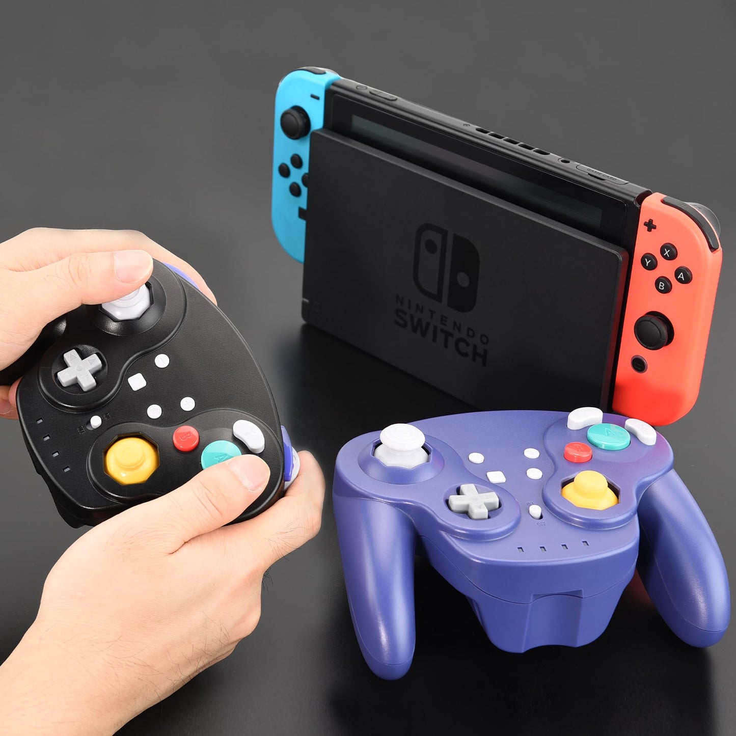 2.4 GHz Wireless GameCube Controller Switch Online Controller, USB Receiver & NGC Receiver, Compatible with Windows PC iOS Mac Raspberry Pi, GameCube/Switch - (Rechargeable) (Plug and Play) Indigo