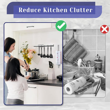 Skiennix Stainless Steel Paper Towel Holder - Self-Adhesive or Drilling | Wall-Mounted for Kitchen & Bathroom
