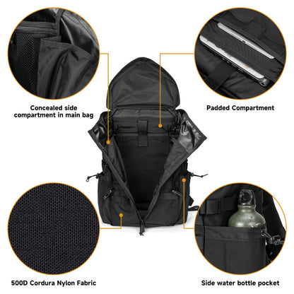 EXCELLENT ELITE SPANKER Tactical Military Backpack 35L Camping Hiking Backpack for Men and Women for Outdoor Hiking, Trekking, and Travel(Black)
