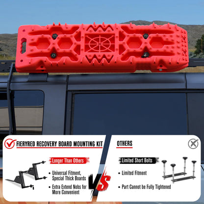 FIERYRED Large Off Road Traction Boards+Recovery Track Board Mounting Kit