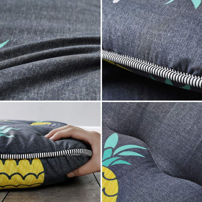 MAXYOYO Grey Pineapple Japanese Floor Futon Mattress, Tatami Mat Portable Camping Mattress Kids Sleeping Pad Foldable Roll Up Floor Lounger Couch, King Size