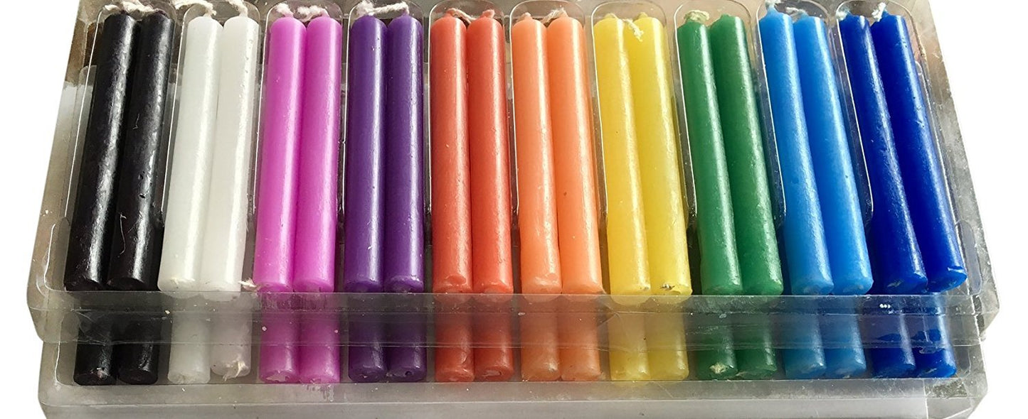 Vrinda® 4" Mini Chime Ritual Spell Unscented Taper Candles - Set of 20 (Assorted (Pack of 40))