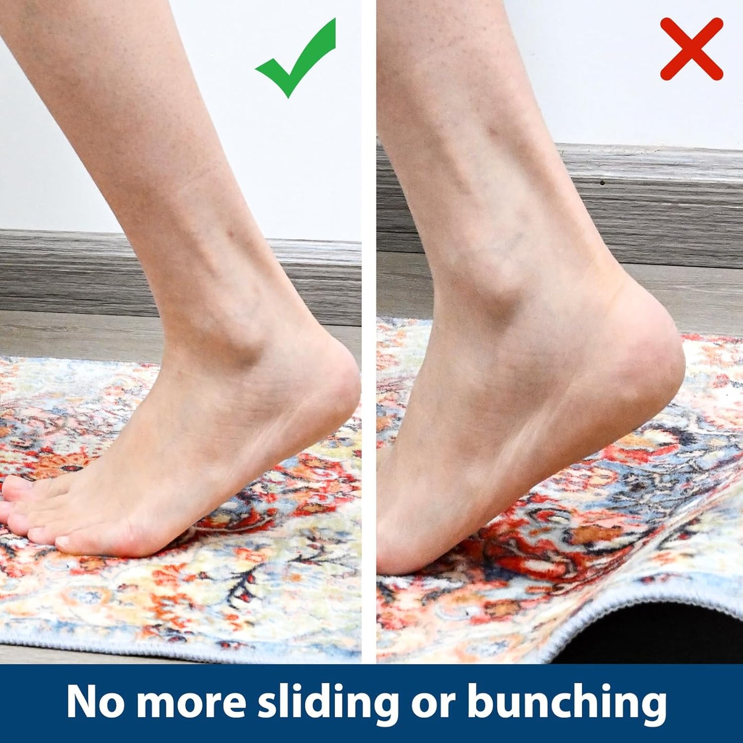 Skiennix Non-Slip Rug Pad - 9x12 Gripper for Hardwood Floors | Anti-Skid Mat in Black