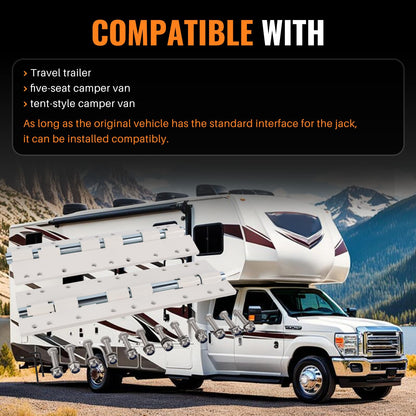 Hututimo 55721 2Pcs Swing Away Brackets Camper Jack Mount Extension Brackets, Rv Extension Brackets, Truck Camper Jack Brackets White