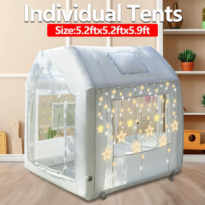Inflatable Bubble House Dome for Events Inflatable Tent Bubble Balloon House with 450W Air Blower & 600W Air Pump for Party Wedding Birthday Holiday Outdoor Commercial Event (White, 15ft)