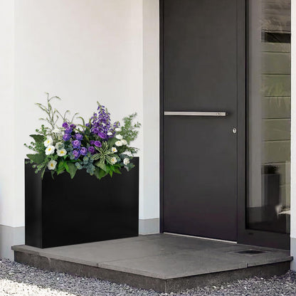 Yaghpy Tall Rectangle Planter 38 L x 12" W x 30" H Black Metal Large Planter Boxes Outdoor Pots,Flowers Pot Garden Porch Patio Privacy
