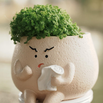 Ahilzam Face Planter Pots Funny Toilet Planters for Indoor Plants, Self Watering with Drainage Hole Cute Flower Pots, Outdoor Face Head Succulent Pot, for Plant Lovers