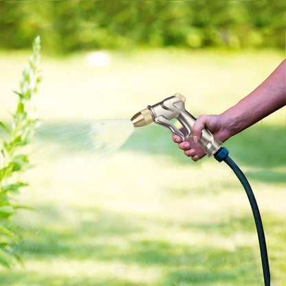 Heavy Duty Metal Hose Nozzle by Upgraded | 4 Spray Patterns for High Pressure Watering & Car Washing