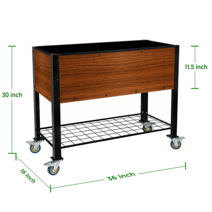 The Home Cult Raised Garden Bed with Legs and Wheels, Self-Watering Planter Box, 36x16x30 in Elevated Raised Bed with Drainage Hole, Built to Withstand Sun, Rain, and Wind for Up to 2 Years