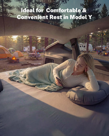 Gonex Foam Mattress for Tesla Model Y 2020-2026 Juniper, Inflatable 4" Air & Foam Bed with Cordless Pump, 78"x54" Full Size, Foldable & Fits in Frunk, Perfect for Roadtrips, Camping & Naps