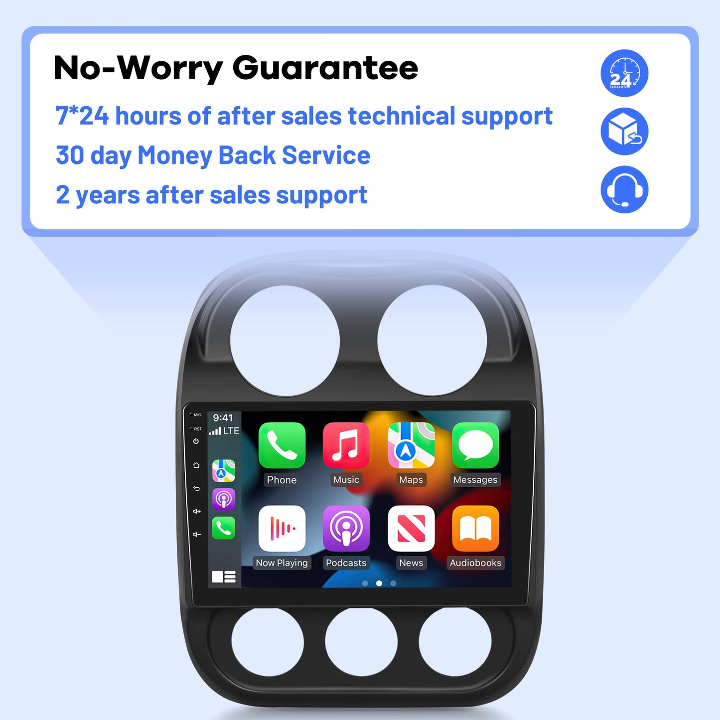 [2G+32G] Car Radio for Jeep Compass Patriot 2010-2016, 10.1 inch Android 11 Touch Screen Stereo, Carplay/Android Auto/Mirror Link/1080P/SWC/Bluetooth/WiFi + AHD Backup Camera for Jeep Compass