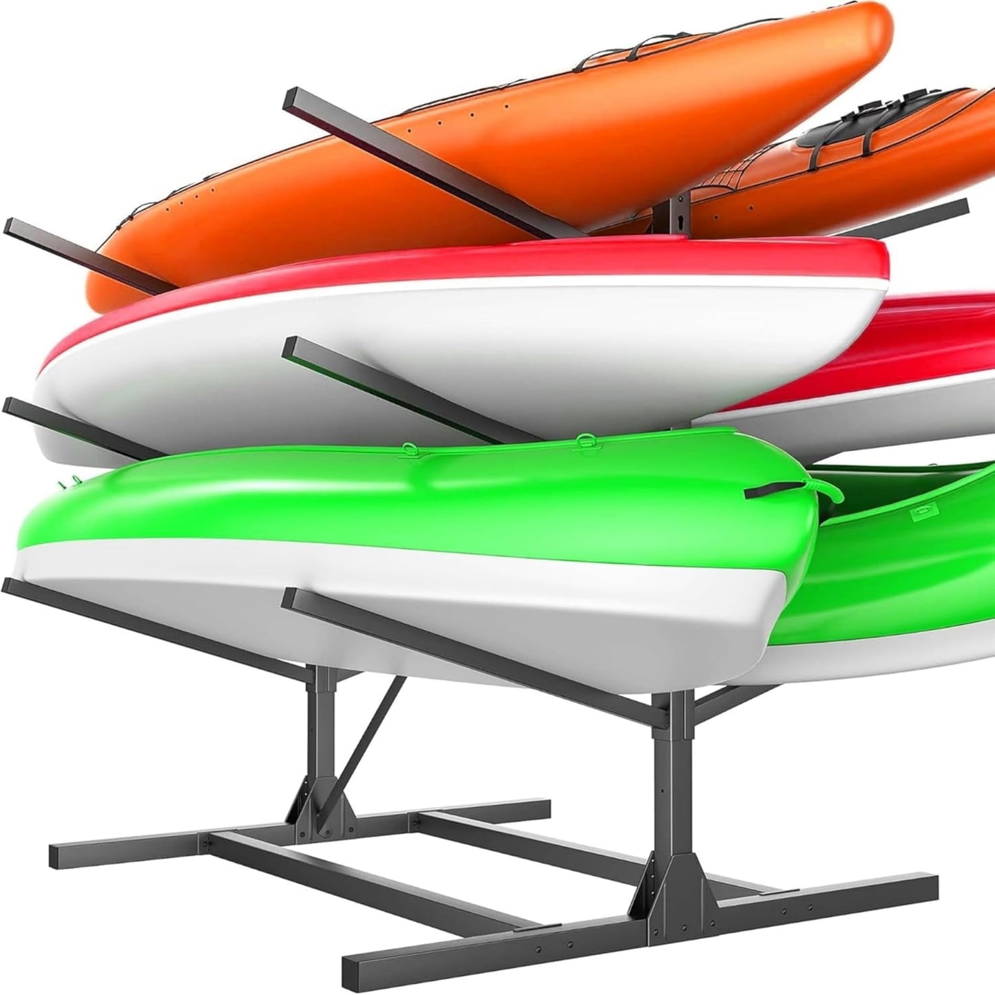 WALMANN Garage Kayak Rack, Heavy-Duty 6-Tier Adjustable Freestanding Kayak Stand Metal Kayak Storage Rack