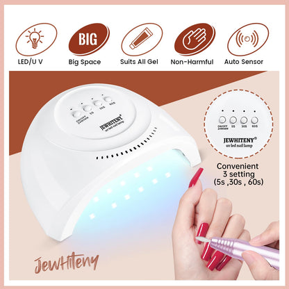 JEWHITENY Poly Extension Gel Nail Kit 14 PCS Poly Gel Kit with Slip Solution and Mini Lamp Nail Art Design Beginner