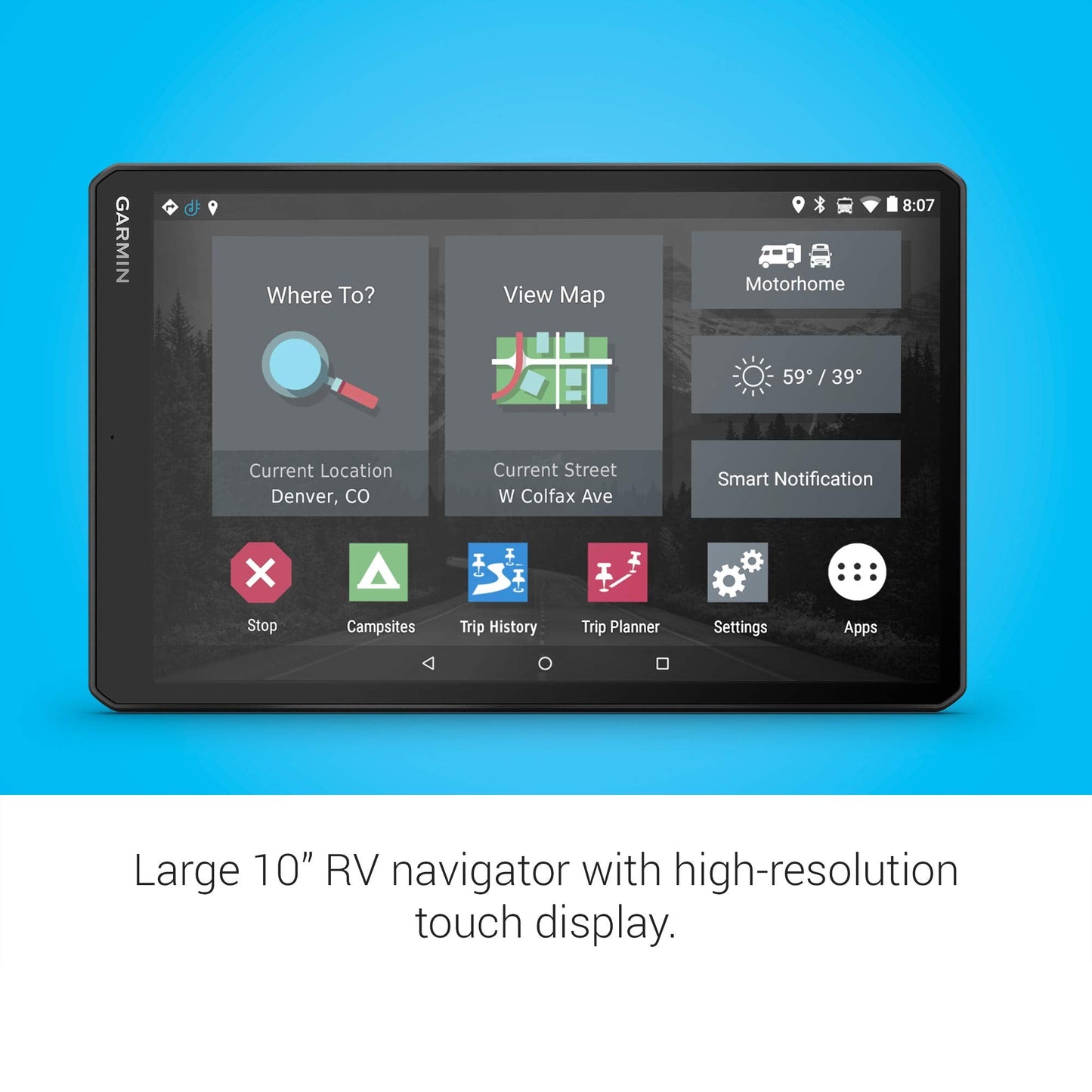 Garmin RV 1090, 10" RV Navigator, Edge-to-Edge Display, Custom Routing for Size and Weight of Your Trailer