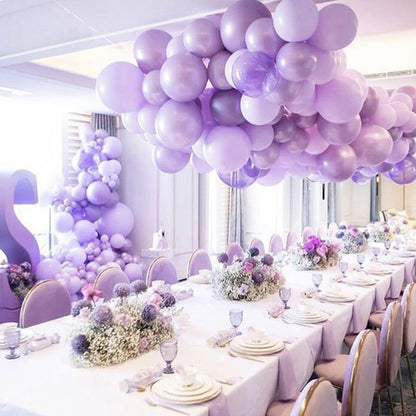 PartyWoo Pearl Lavender Balloons 140pcs Different Sizes Pack of 18 12 10 5 Inch Pearl Light Pastel Purple Lilac Balloon Arch Kit for Bachelorette Fairy Girl Birthday Party Decorations Purple-Z32