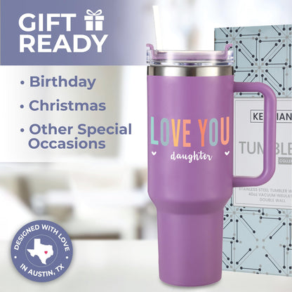 DISCONTINUED Daughter Tumbler 40oz, Daughter Thoughtful Presents From Mom and Dad, Unique and Sentimental Appreciation Gifts, Ideal Present Picks for Birthday, Mother's Day, Christmas, Gift Ready