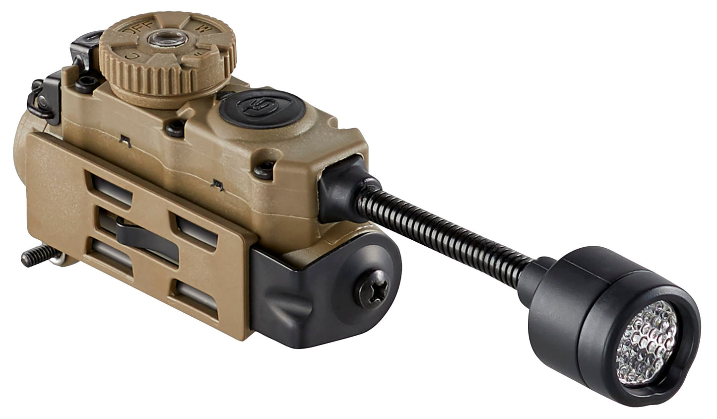 Streamlight 14307 Sidewinder Stalk 76-Lumen Hands-Free Gear Mounted Flexible Task Light with White/Red/Blue/IR LEDs, Coyote