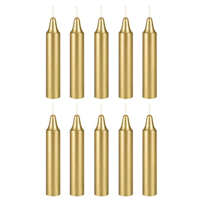 Mega Candles 10 pcs Unscented Gold Exquisite Mini Taper Spell Candles, 4 Inch Tall x 3/4 Inch Diameter, Supreme Chimes, Enchantment, Casting Rituals, Witchcraft, Wiccan, Altar, Magic, Metaphysical