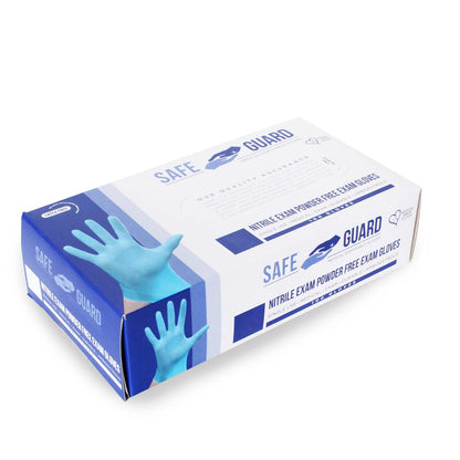 Safeguard Nitrile Disposable Gloves, Powder Free, Food Grade Gloves, Latex Free, 100 Pc, Medium