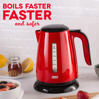 Dash Easy Electric Kettle + Water Heater with with Rapid Boil, Cool Touch Handle, Cordless Carafe + Auto Shut off for Coffee, Tea, Espresso & More, 57 oz. / 1.7L - Aqua