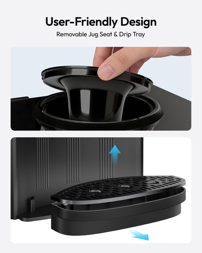 Euhomy Top Load Water Dispenser for 3 or 5 Gallon Bottles, Countertop Water Cooler with 3 Temperatures, Hot & Cold Water with Child Safety Lock, for Home, Office, Kitchen