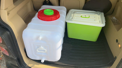 20 Gallon Portable Water Tank with Spigot&Hose, Water Storage Container for Camping, RV, Truck, Emergency Preparedness（Thickening）