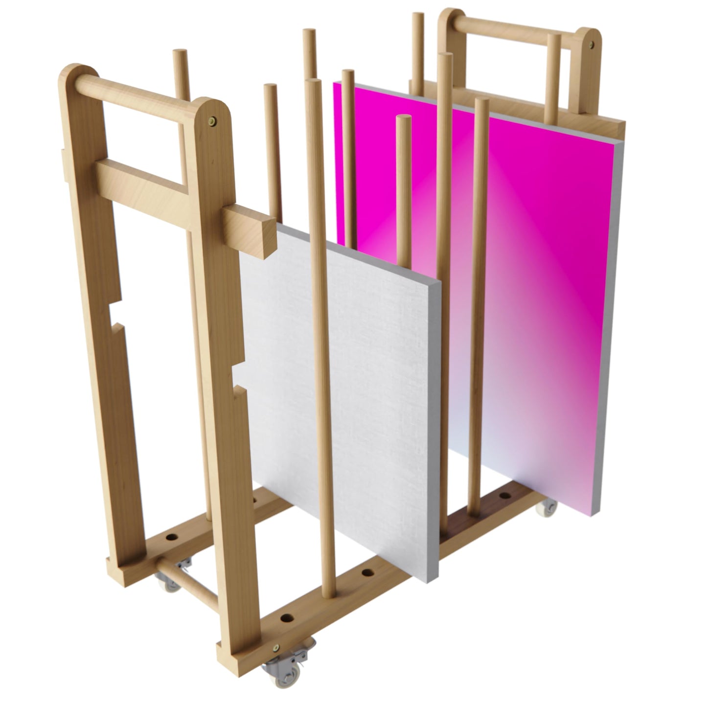 UNZERO Enhanced Art Storage Rack with 4 Additional Dowels - Canvas Storage and Art Drying Rack with Wheels