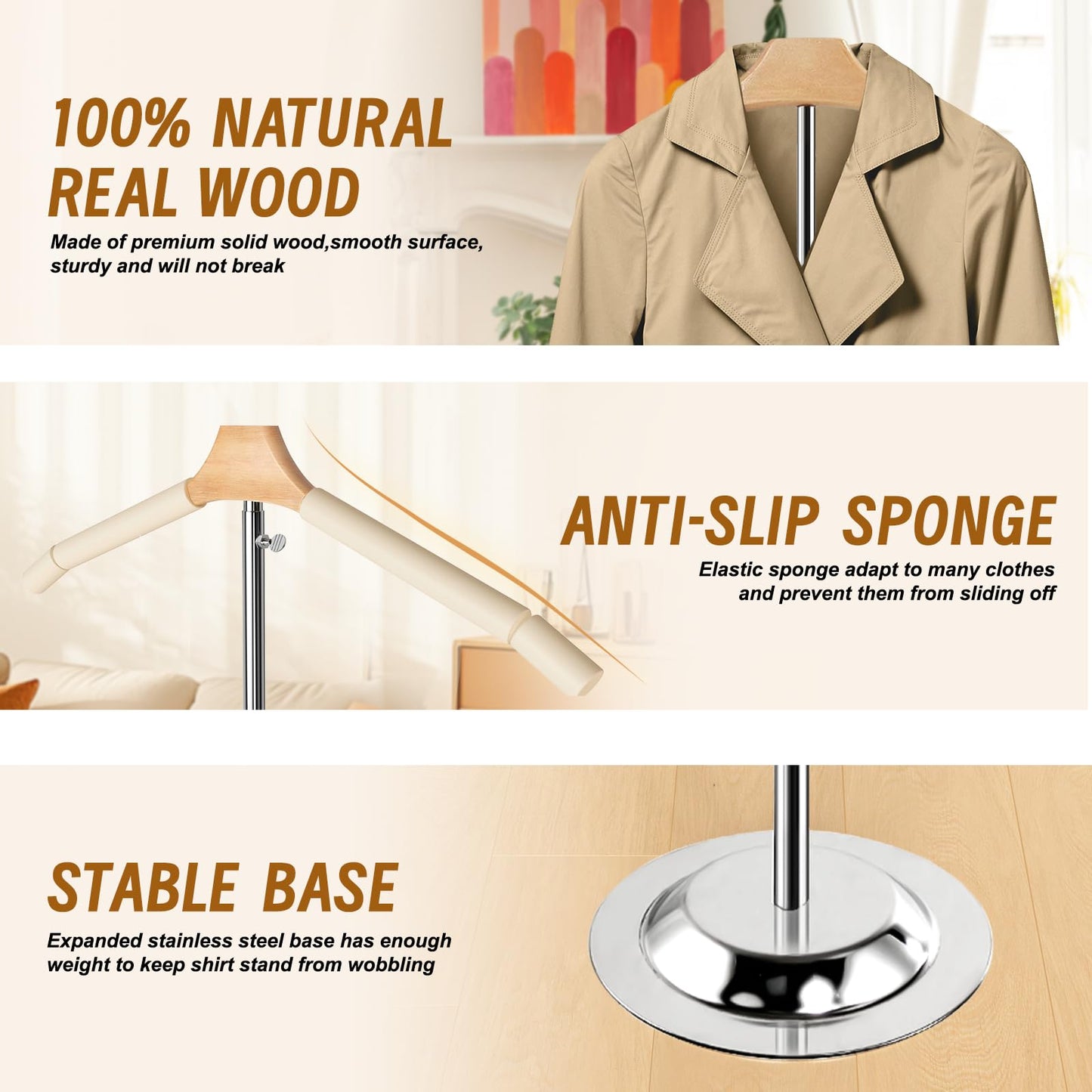 Adjustable Shirt Display Stand 6 Pcs, 20-35 Inch Height Tshirt Display Stand for Vendors, T Shirt Mannequin Display Shirt, Jacket, Coat at Clothing Vendor Events, Trade Fairs, Trade Shows(Black)