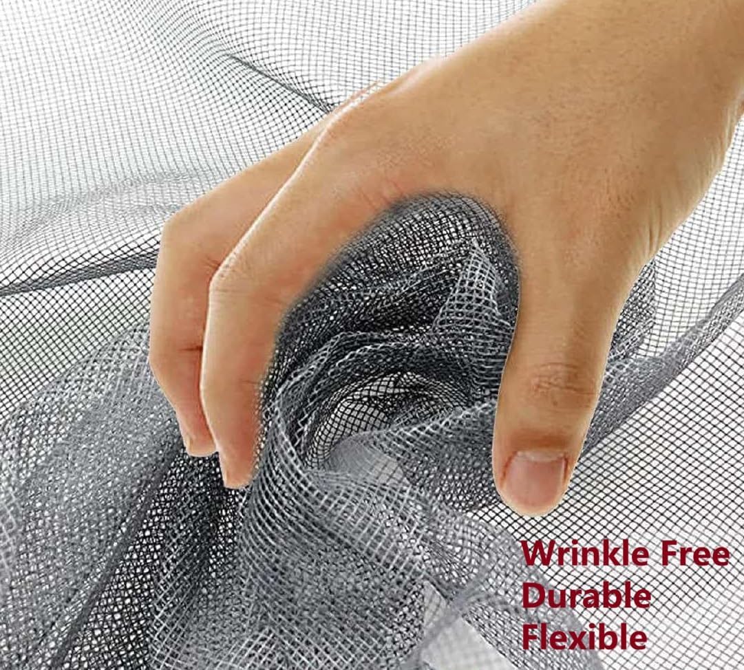 MARVYC 47 inch x 328 ft Fiberglass Window Screen Mesh Roll, Insect and Fly Protection, Durable, Breathable, Washable, DIY Cut to Size for Windows, Doors, Pool, Porch and Patio (Grey, 47 in x 328 FT)