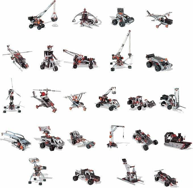 MECCANO Erector Super Construction 25-in-1 Motorized Building Set Steam Education Toy 638 Parts for Ages 10+