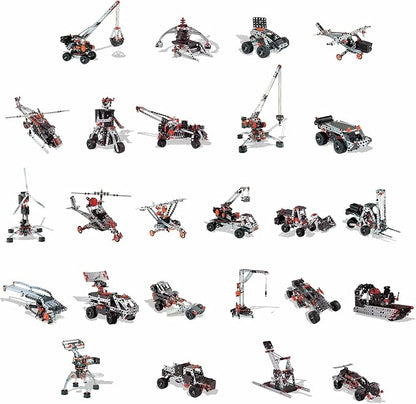 MECCANO Erector Super Construction 25-in-1 Motorized Building Set Steam Education Toy 638 Parts for Ages 10+