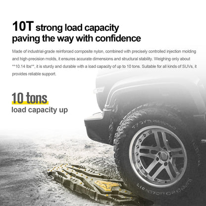 Heavy Duty Off-Road Traction & Recovery Boards | 10T Load | PA6 Nylon Mats | Dual Color Injection | 10 Mounting Holes | Mechanical Structure | Essential Recovery Gear | Sand Mud Snow
