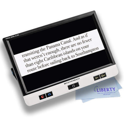 Eschenbach Visolux Digital XL FHD - Advanced Portable Color Video Magnifier (XL 12" TFT LCD Touch Screen with Anti-Glare Coating, FHD Camera, and Built-in Stand) - Includes Liberty Cleaning Cloth