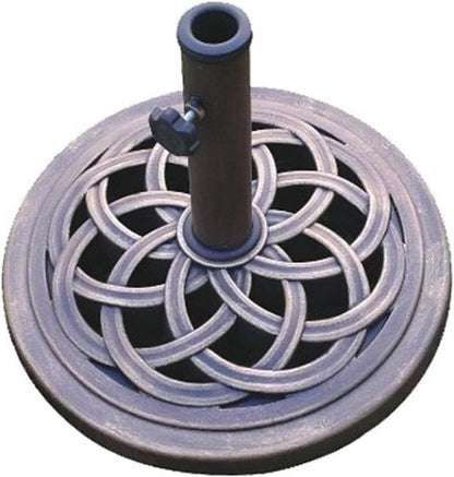 UBP18181-BR 18-Inch Cast Stone Umbrella Base - Rust-Free Composite with Bronze Powder Coated Finish