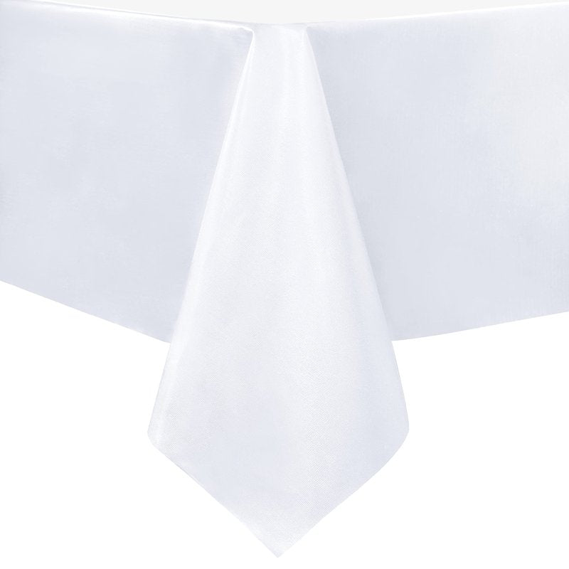 sancua 100% Waterproof Rectangle PVC Tablecloth - 60 x 120 Inch - Oil Proof Spill Proof Vinyl Table Cloth, Wipe Clean Table Cover for Dining Tables, Buffet Parties and Camping, White