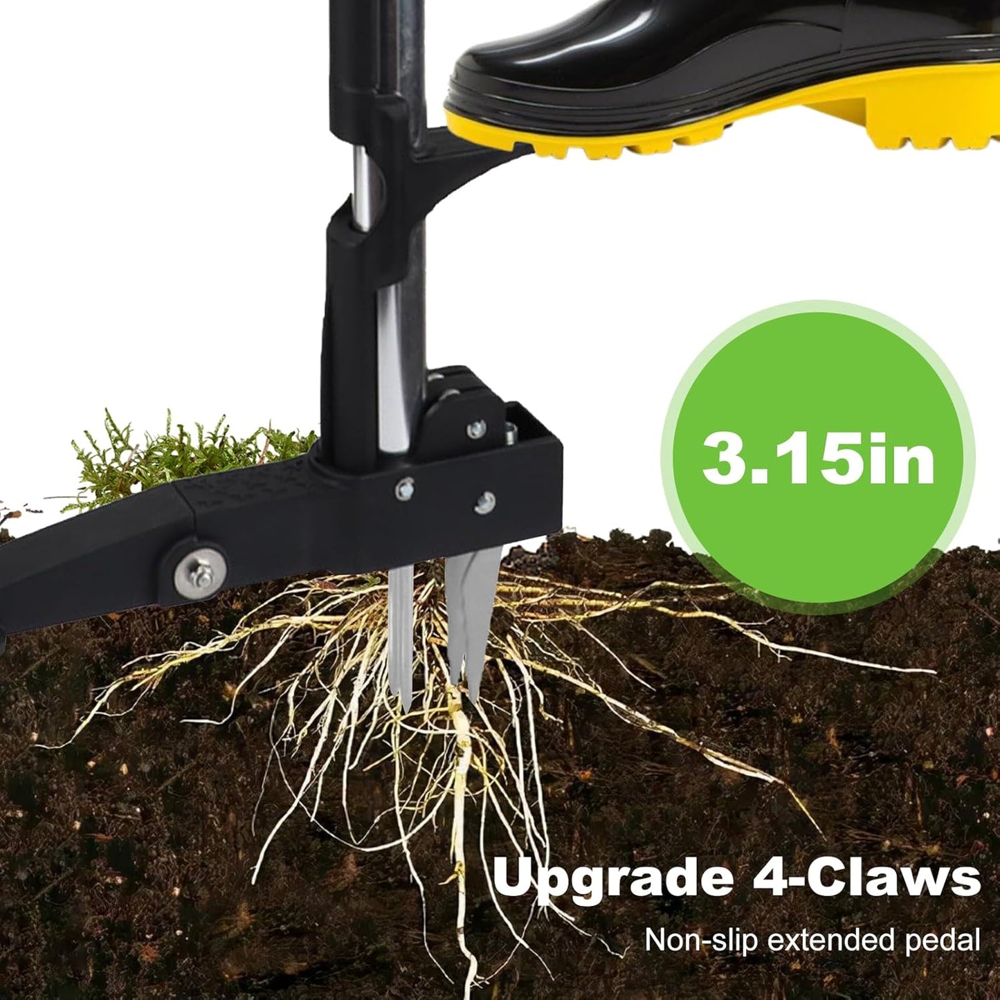 Tefola Stand Up Weeder - Long Handle Weed Puller with 4 Stainless Steel Claws | Turquoise