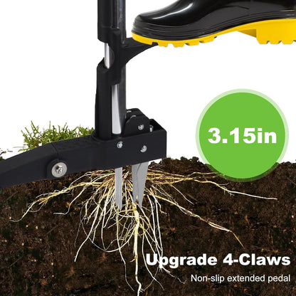 Tefola Stand Up Weeder - Long Handle Weed Puller with 4 Stainless Steel Claws | Turquoise