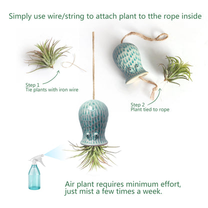 GNILINY Octopus Air Plant Holder - 5 Pack Resin Hanging Stand for Home Decor, Cute Hanger for Air Plants/Succulent, Octopus Decor for Living Room/Office