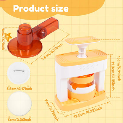 KOUISYY Button Maker Machines, 2.16 Inch DIY Creative Pin Press Machine Set, Versatile Installation-Free Badge Maker Apparatus, Solid Pin Makers, Press Machine Badge Punch Kit with 48 PCS Button Parts