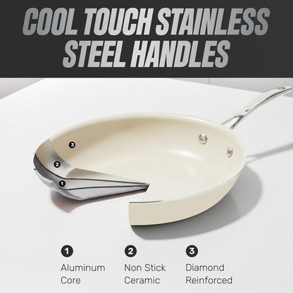 GOTHAM STEEL 10-Inch Nonstick Frying Pan - Ceramic Skillet with Stay-Cool Handle, Oven & Dishwasher Safe