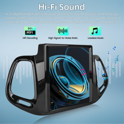 9.7 Inch Car Stereo for Jeep Compass 2017 2018 2019, 2+64G Android Touchscreen Radio with Wireless Carplay & Android Auto/WiFi/HiFi/GPS Navigation/Mirror Link/SWC, AHD Backup Camera