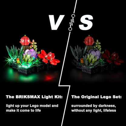 BRIKSMAX Led Lighting Kit for LEGO-10309 Succulents (Not Include The Lego Set)- Compatible with Lego Creator Expert 10309 Succulents Building Blocks Model