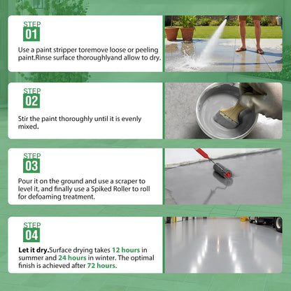 Professional Floor Paint Kit (5 Gallon Shallow sea gray, 800-1000 sq.ft) - Acrylic Concrete Coating for Garages & Indoor and outdoor floors and walls | Single Component Formula | Ready-to-Use | Low VOC