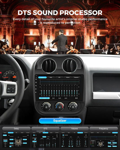 5G-WiFi (4G+64G) Car Stereo Radio for Jeep Patriot Compass 2010-2016, 10 Inches IPS HD Touch Screen Car Radio Wireless CarPlay Android Auto, GPS FM/SWC Bluetooth Backup Camera