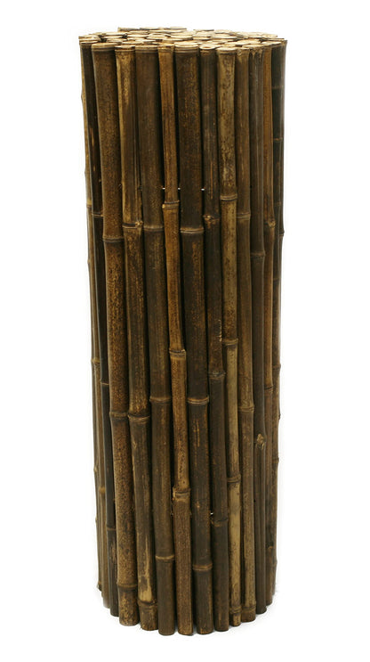 Forever Bamboo Natural Bamboo Fencing Garden Screen Rolled Fence Panel Black 0.75 in D x 3 ft H x 8 ft L