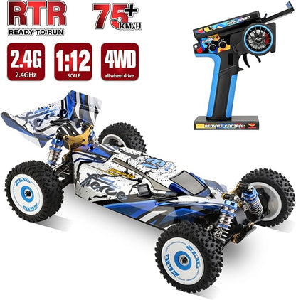GoolRC WLtoys 124017 V2 Brushless Fast RC Cars 1:12 Scale RC Buggy 4WD 75KM/H High Speed Remote Control Car 2.4GHz All Terrain Off-Road Racing Drift Car with Metal Chassis for Adults
