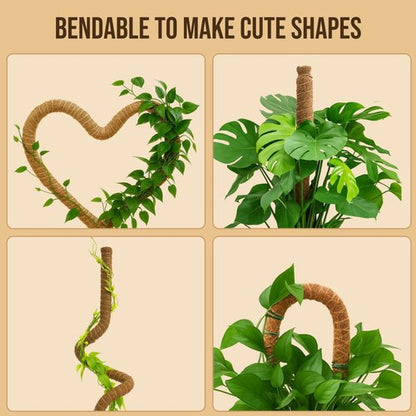 Craft911 Moss Pole Monstera Plant Support - 2 Pack 28” Bendable Stakes for Indoor Climbing Plants