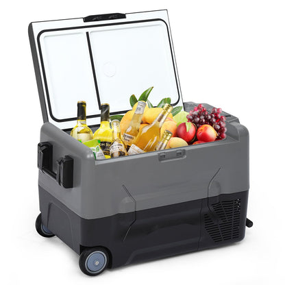 KIMORE Car Refrigerator 12/24Volt DC, Portable Freezer, RV Car Fridge APP Control, 37 Quart -4℉-68℉ Portable Refrigerator for Camping, Outdoor, Travel, Fishing or Home Use