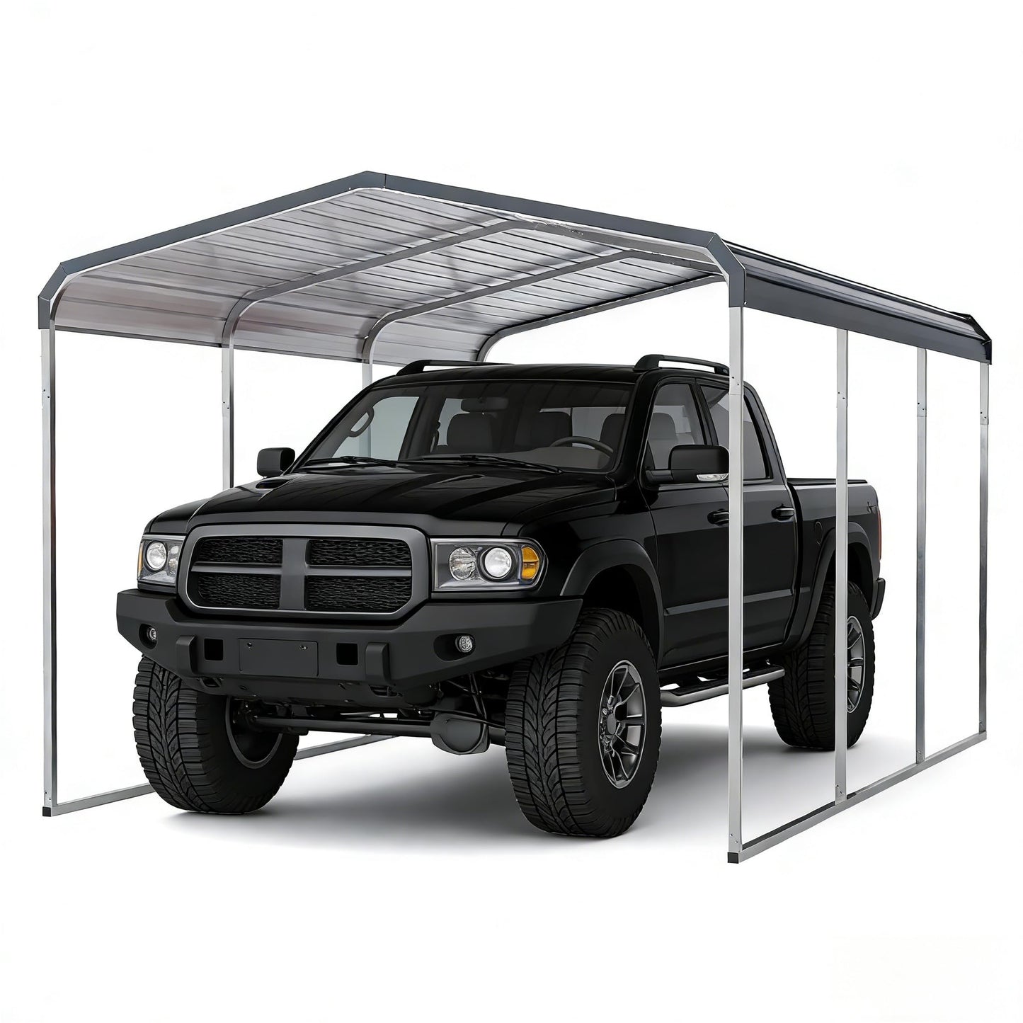 10x15 FT Heavy Duty Metal Carport with Galvanized Steel Roof, Oversized Car Shelter for Trucks Boats Tractors – Outdoor Vehicle Canopy for Driveway, Yard, Farm