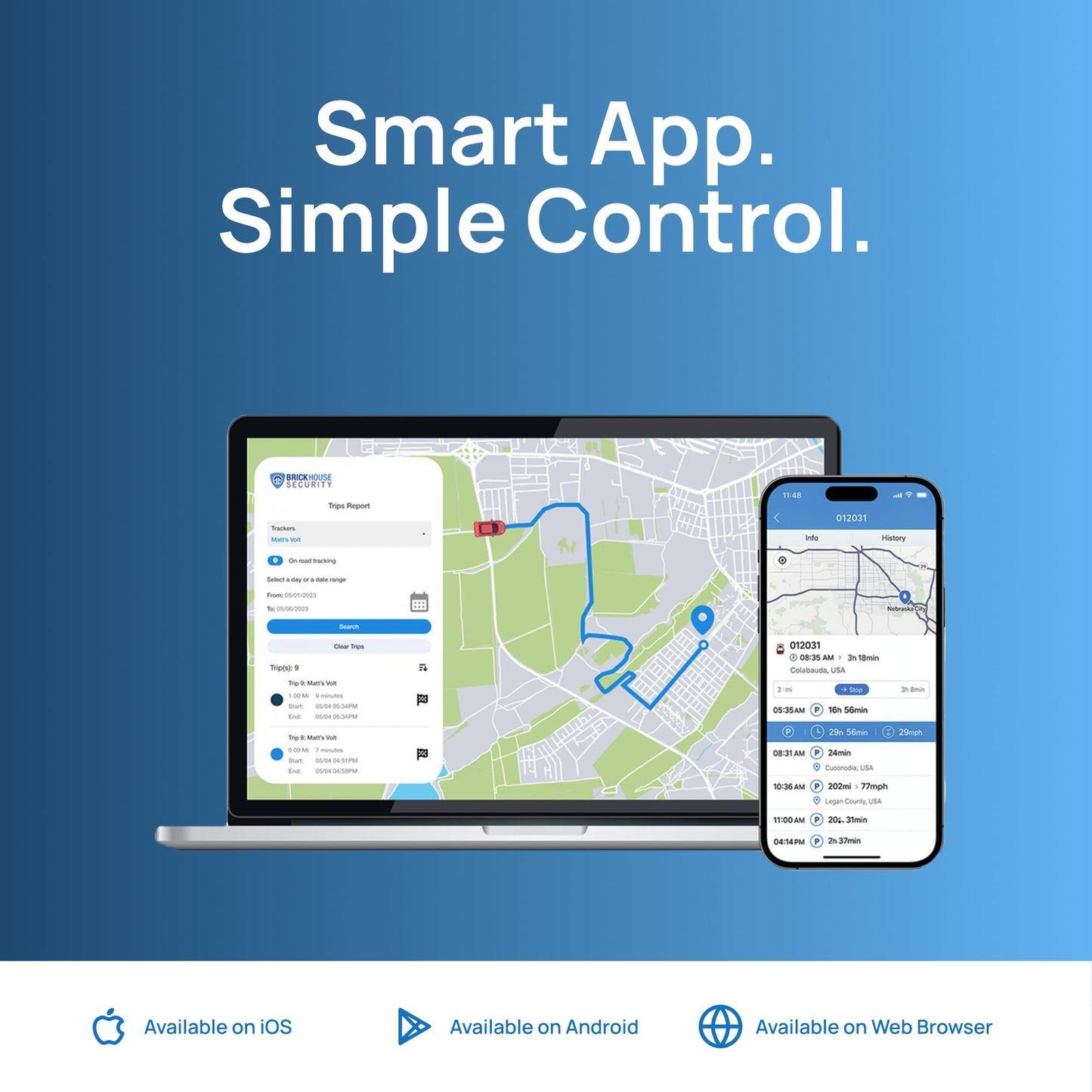 Brickhouse Security GPS Tracker for Vehicles No Monthly Fee - 1 Year Subscription Included - Portable LTE GPS International Tracking Devices for Cars Hidden - Tiny GPS Trackers for Cars - GPS Trackers